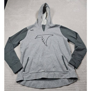 Atlanta Falcons Sweatshirt Womens Large Under Armour Gray Hooded Pockets